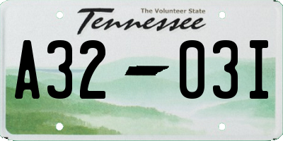 TN license plate A3203I