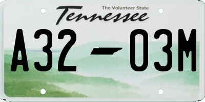 TN license plate A3203M