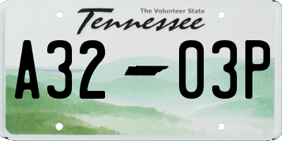 TN license plate A3203P