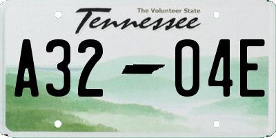 TN license plate A3204E
