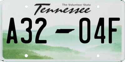 TN license plate A3204F