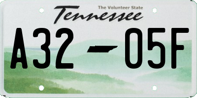 TN license plate A3205F