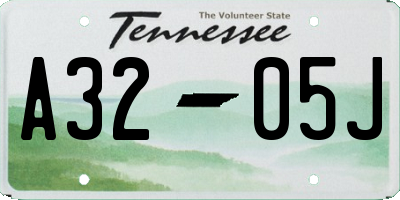 TN license plate A3205J