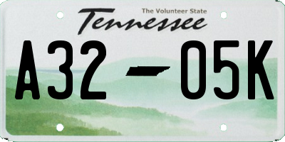 TN license plate A3205K