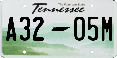 TN license plate A3205M