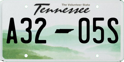 TN license plate A3205S