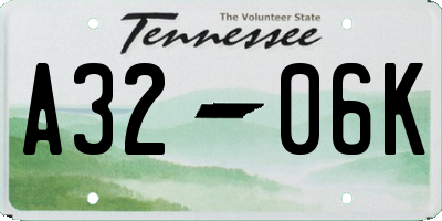 TN license plate A3206K