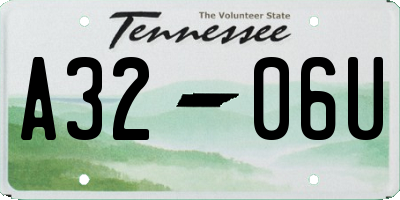 TN license plate A3206U