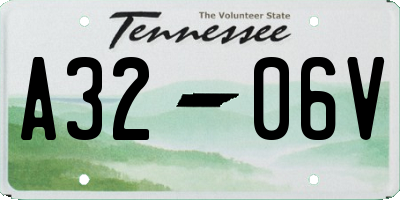TN license plate A3206V