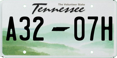TN license plate A3207H