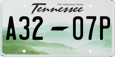 TN license plate A3207P