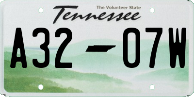 TN license plate A3207W
