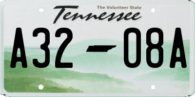 TN license plate A3208A
