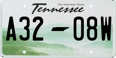 TN license plate A3208W