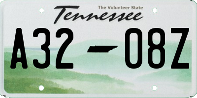TN license plate A3208Z