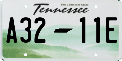 TN license plate A3211E