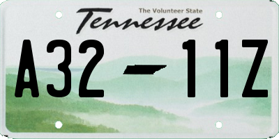 TN license plate A3211Z