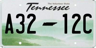 TN license plate A3212C