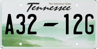 TN license plate A3212G