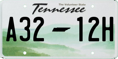 TN license plate A3212H