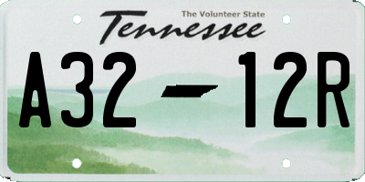 TN license plate A3212R