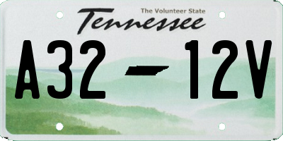 TN license plate A3212V