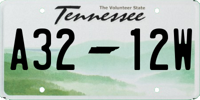 TN license plate A3212W