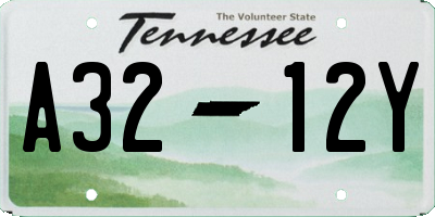 TN license plate A3212Y