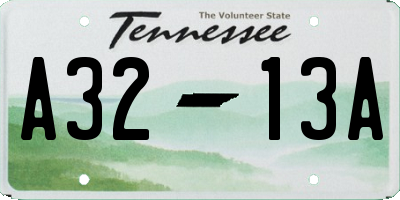 TN license plate A3213A