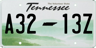 TN license plate A3213Z