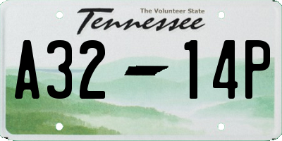 TN license plate A3214P