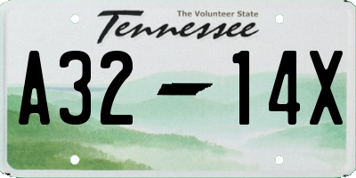TN license plate A3214X