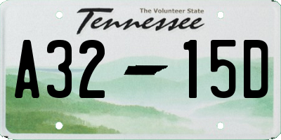 TN license plate A3215D