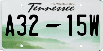 TN license plate A3215W