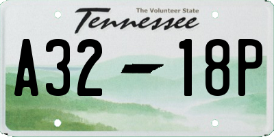TN license plate A3218P