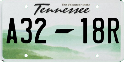 TN license plate A3218R