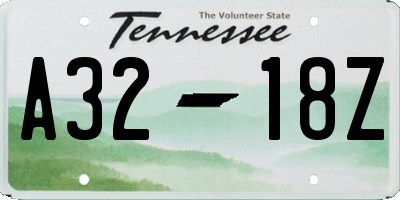 TN license plate A3218Z