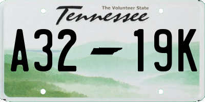 TN license plate A3219K