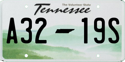 TN license plate A3219S