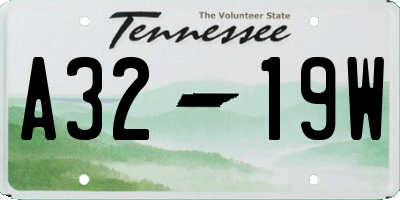 TN license plate A3219W