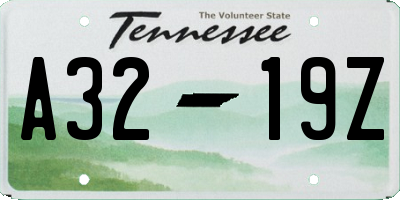 TN license plate A3219Z