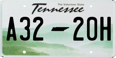 TN license plate A3220H