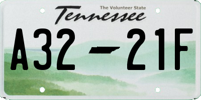 TN license plate A3221F