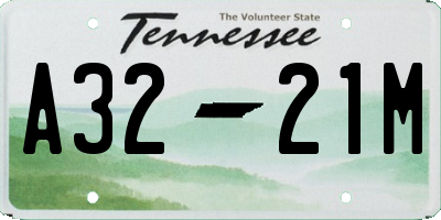 TN license plate A3221M