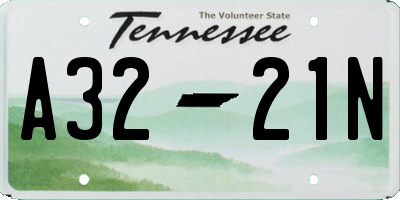 TN license plate A3221N
