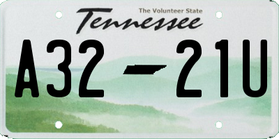 TN license plate A3221U