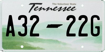TN license plate A3222G