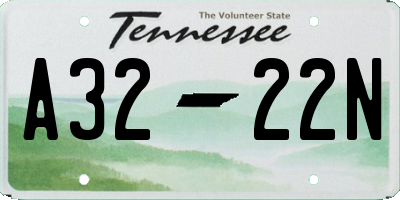 TN license plate A3222N