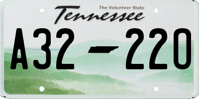 TN license plate A3222O