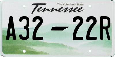 TN license plate A3222R